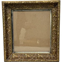 Antique Gilt Deep Picture Frame 8.5” x 9.5” Opening