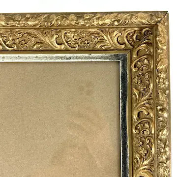 Antique Gilt Deep Picture Frame 8.5” x 9.5” Opening