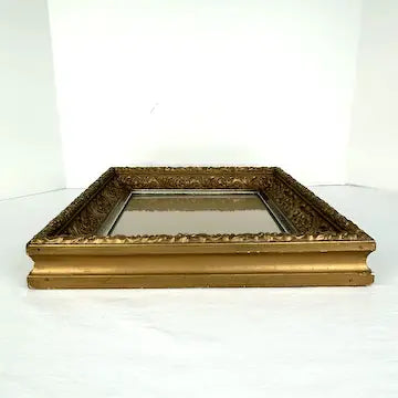 Antique Gilt Deep Picture Frame 8.5” x 9.5” Opening