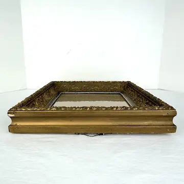 Antique Gilt Deep Picture Frame 8.5” x 9.5” Opening