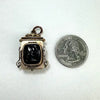 Antique Gold Filled Carved Onyx and Tiger Stone Locket Fob