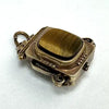 Antique Gold Filled Carved Onyx and Tiger Stone Locket Fob