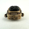 Antique Gold Filled Carved Onyx and Tiger Stone Locket Fob