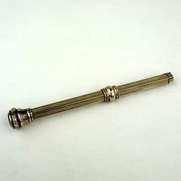 Antique Gold Filled Mechanical Pencil with Glass Seal Stone