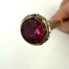 Antique Gold Filled Mechanical Pencil with Pink Glass Seal Stone