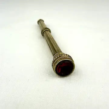 Antique Gold Filled Mechanical Pencil with Red Glass Seal Stone