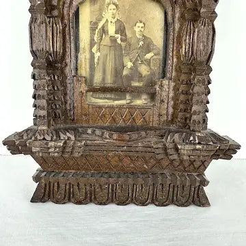 Antique Hand Carved Wood Picture Frame