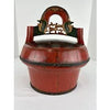 Red Chinese Antique Wedding Box Handcarved and Painted