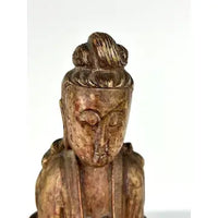 Antique Handcarved Soapstone Chinese Guanyin Figure