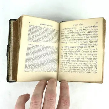 Antique Hebrew Siddur Prayer Book with Celluloid and Bone Cover