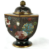 Antique Kyoto School Japanese Cloisonne Lidded Jar