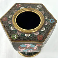 Antique Kyoto School Japanese Cloisonne Lidded Jar