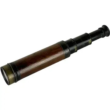 Antique Mahogany and Brass Four Draw Telescope