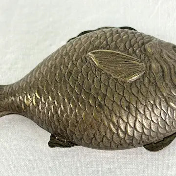 Antique Silver Figural Fish Sewing Tape Measure