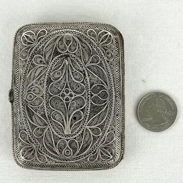 Antique Silver Filigree Cigarette Case