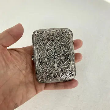 Antique Silver Filigree Cigarette Case