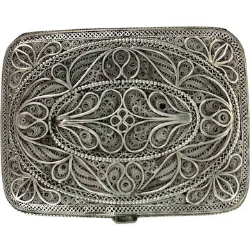 Antique Silver Filigree Cigarette Case