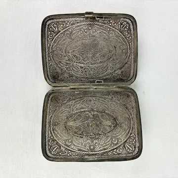 Antique Silver Filigree Cigarette Case