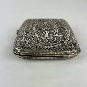 Antique Silver Filigree Cigarette Case