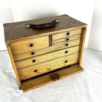 Antique Six Drawer Oak Machinists Tool Chest