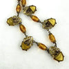 Art Deco Amber Tone Czech Choker Necklace