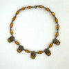 Art Deco Amber Tone Czech Choker Necklace