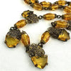 Art Deco Amber Tone Czech Choker Necklace