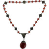 Art Deco Carnelian Glass Choker Necklace