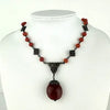 Art Deco Carnelian Glass Choker Necklace