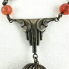 Art Deco Carnelian Glass Choker Necklace