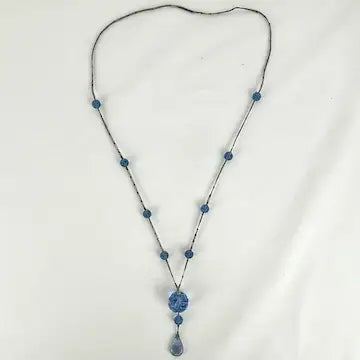 Art Deco Chinese Carved Peking Glass Necklace