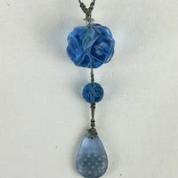 Art Deco Chinese Carved Peking Glass Necklace