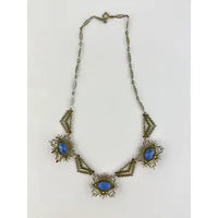 Art Deco Cobalt Blue Czech Glass Necklace