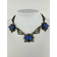 Art Deco Cobalt Blue Czech Glass Necklace