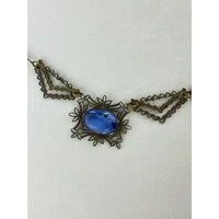 Art Deco Cobalt Blue Czech Glass Necklace