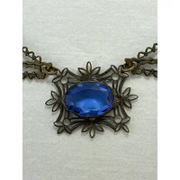 Art Deco Cobalt Blue Czech Glass Necklace