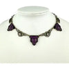 Art Deco Czech Amethyst Glass Choker Necklace