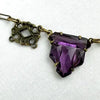 Art Deco Czech Amethyst Glass Choker Necklace