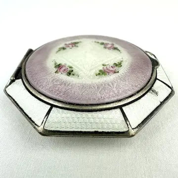 Art Deco FMCO Guilloche Enamel Compact