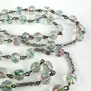 Rare Art Deco Iris Glass Rosary