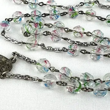 Rare Art Deco Iris Glass Rosary