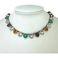 Art Deco Multicolor Paste Riviere Necklace