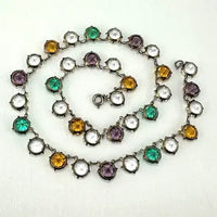 Art Deco Multicolor Paste Riviere Necklace