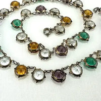 Art Deco Multicolor Paste Riviere Necklace