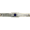 Art Deco Sterling Silver Lapis Bar Brooch