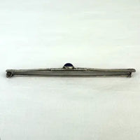 Art Deco Sterling Silver Lapis Bar Brooch