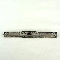 Art Deco Sterling Silver Lapis Bar Brooch