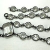 Art Deco Sterling Silver Paste Riviere Necklace