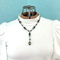 Art Deco Venetian Black Aventurine Necklace