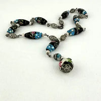 Art Deco Venetian Black Aventurine Necklace